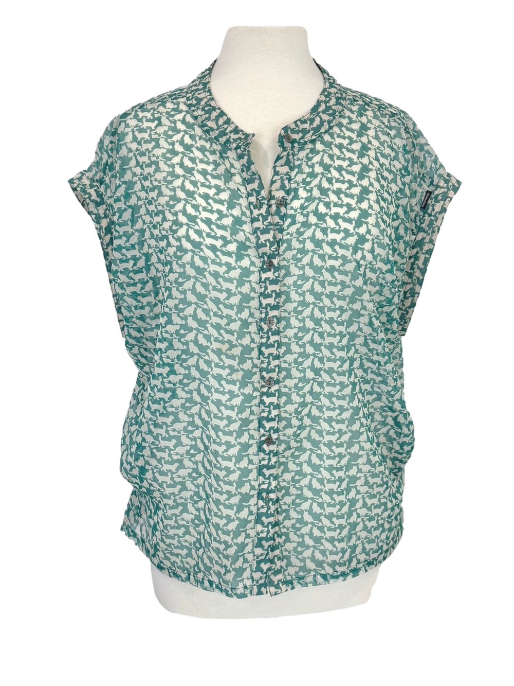 Not The Same sheer cat motif blouse